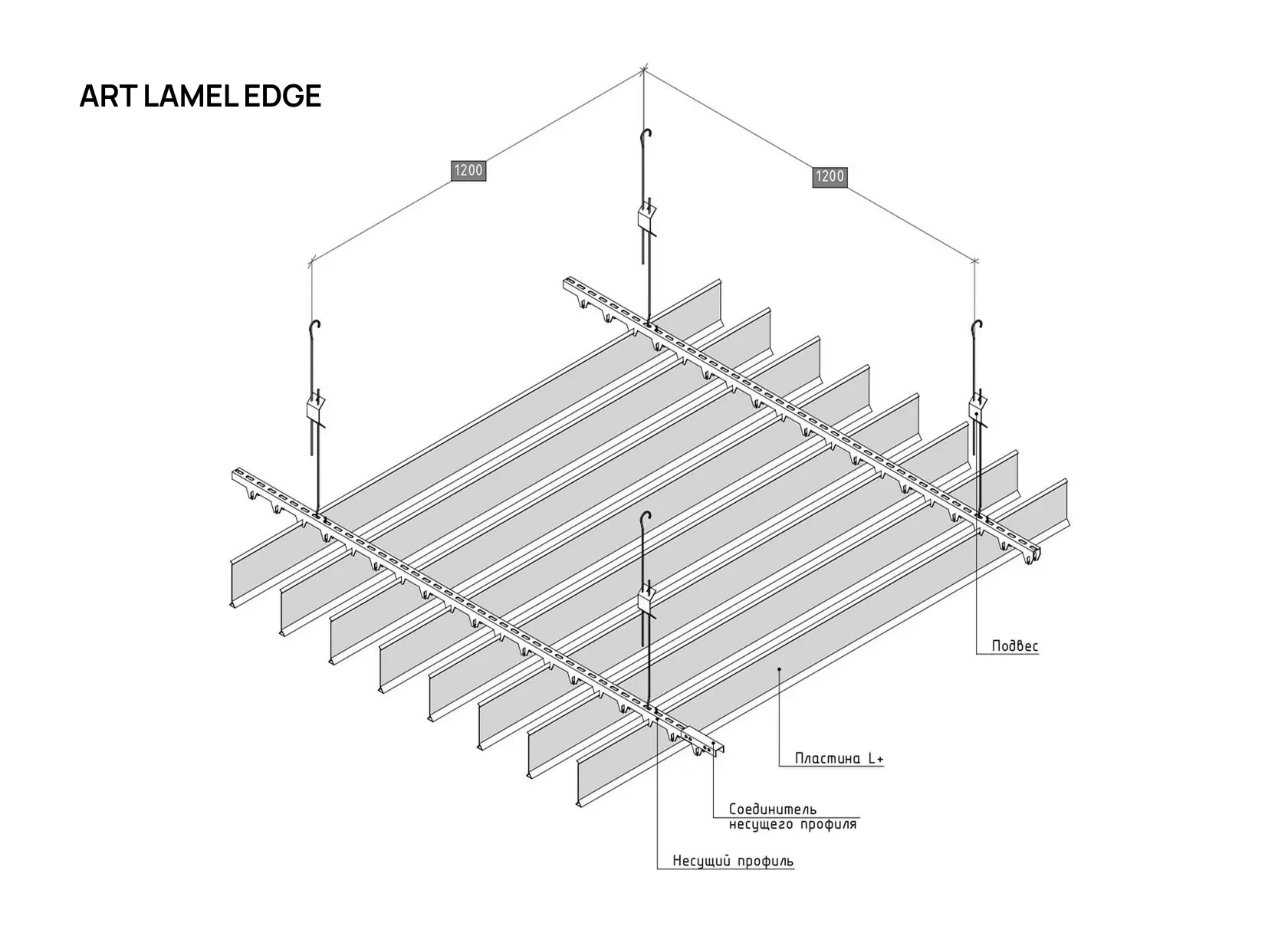 Потолочные ламели ART LAMEL EDGE