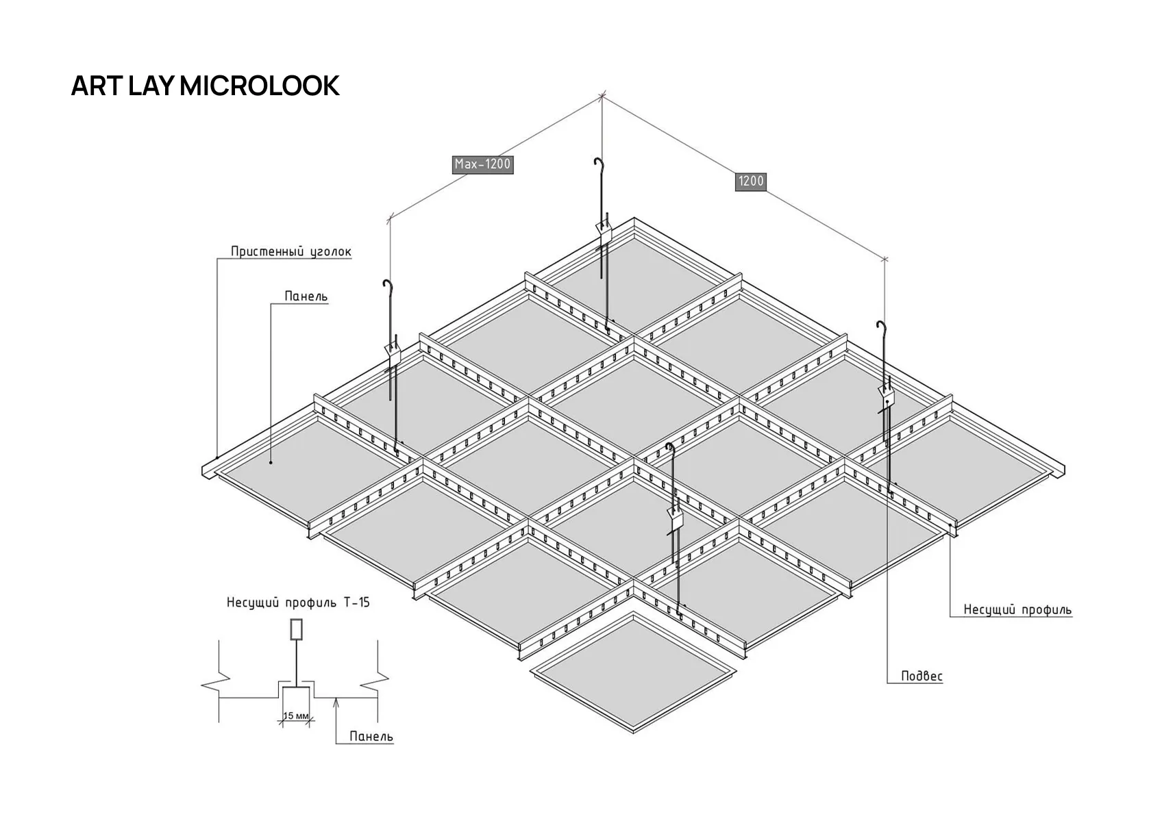 Кассетный потолок ART LAY MICROLOOK