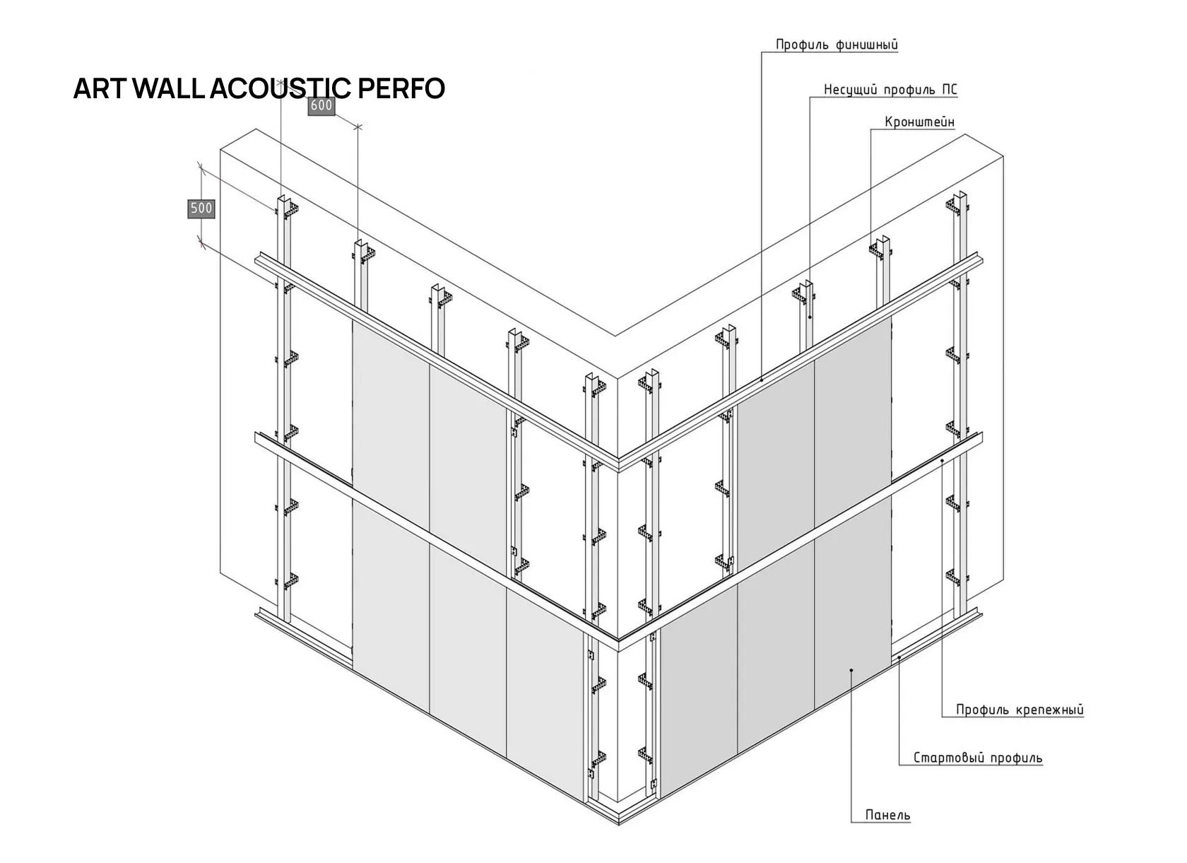 Металлические стеновые панели ART WALL ACOUSTIC PERFO