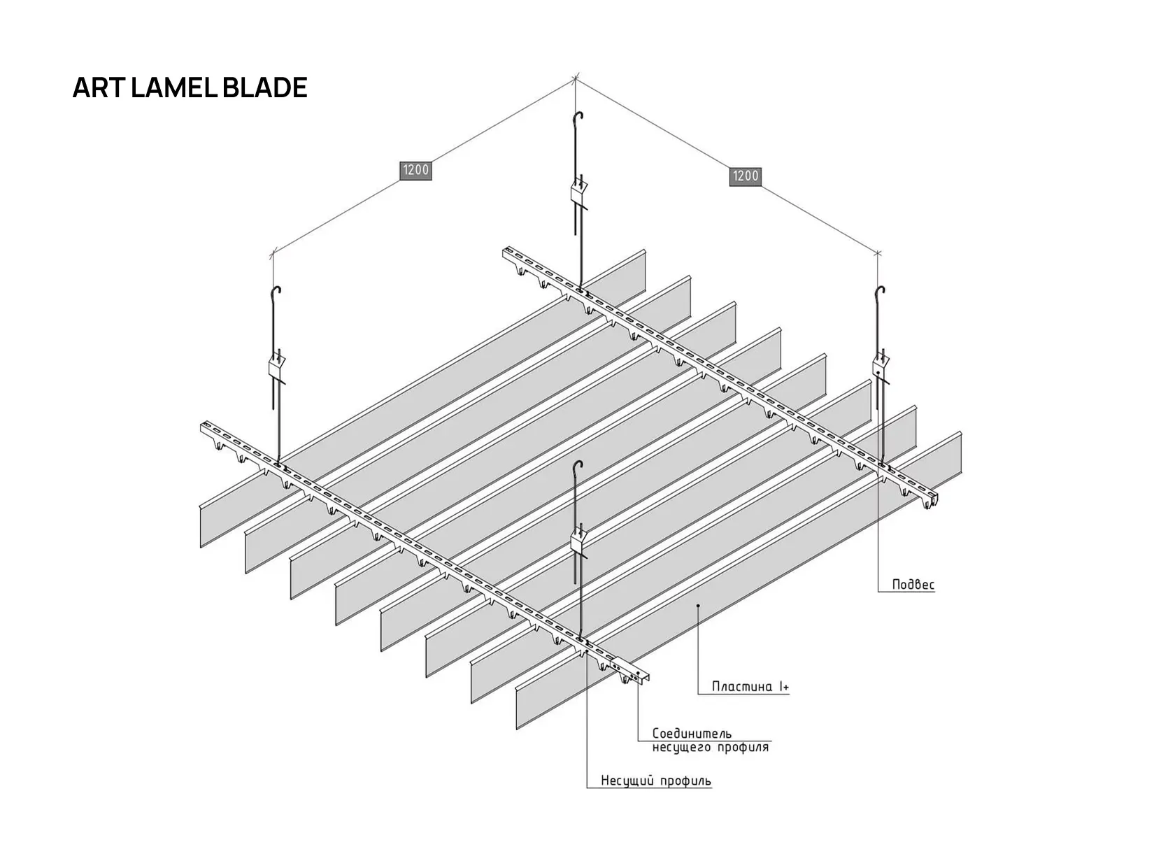 Потолочные ламели ART LAMEL BLADE